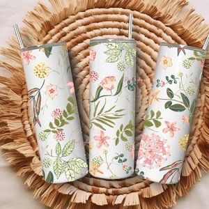 Hoya Florals Light 20 oz. Skinny Double Wall Tumbler